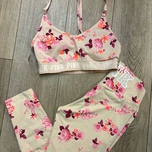 Victoria's Secret Pink Floral Sports Bra Set